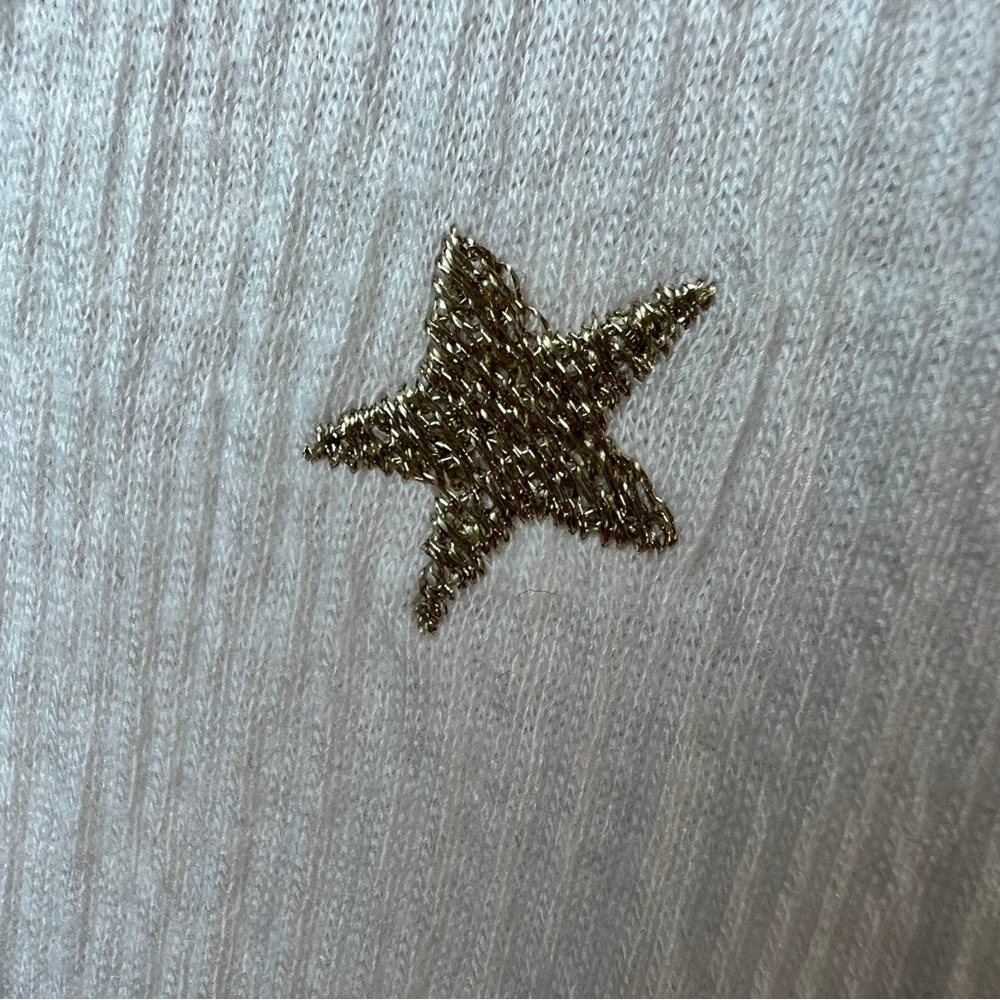 Lane Bryant Ivory Blouse with Bronze Star Details Patriotic Size 14/16 - Picture 6 of 15